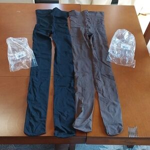 HUE Super Opaque Control Top Tights - Black and Espresso - Winter Neutrals Set